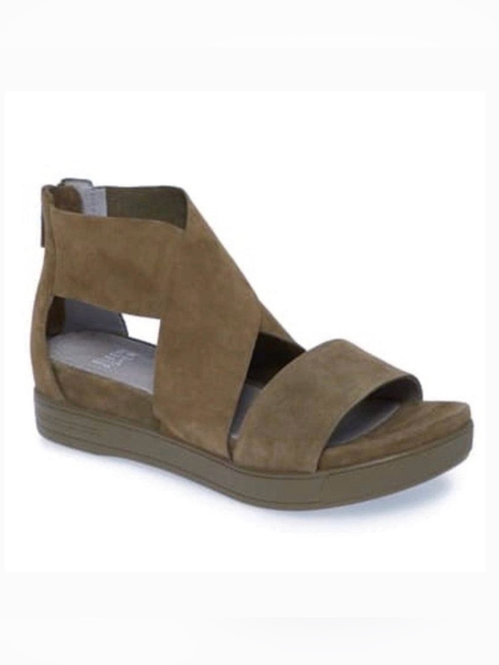 Eileen Fisher Olivine Sport Suede Leather Platform Sandals Size 8